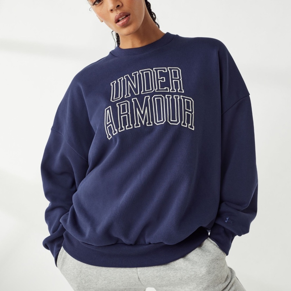 🆕💖NWT UA Navy Icon Terry Crewneck
